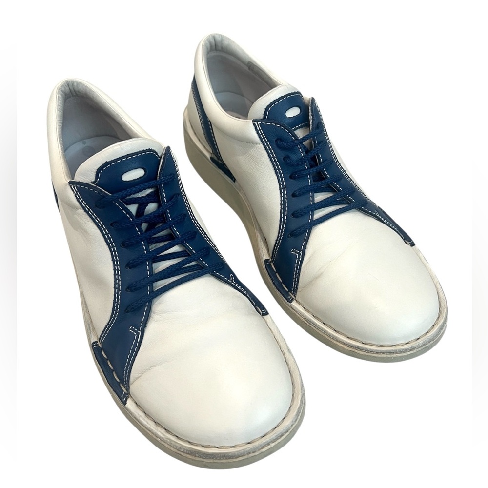 PANAMA JACK Leather Shoes Cream and Navy Size 40 (US 9-9.5)